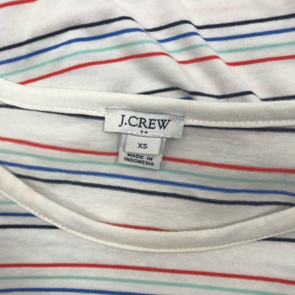 J. Crew White Colorful Striped T Shirt Dress Size XS - Picture 7 of 7